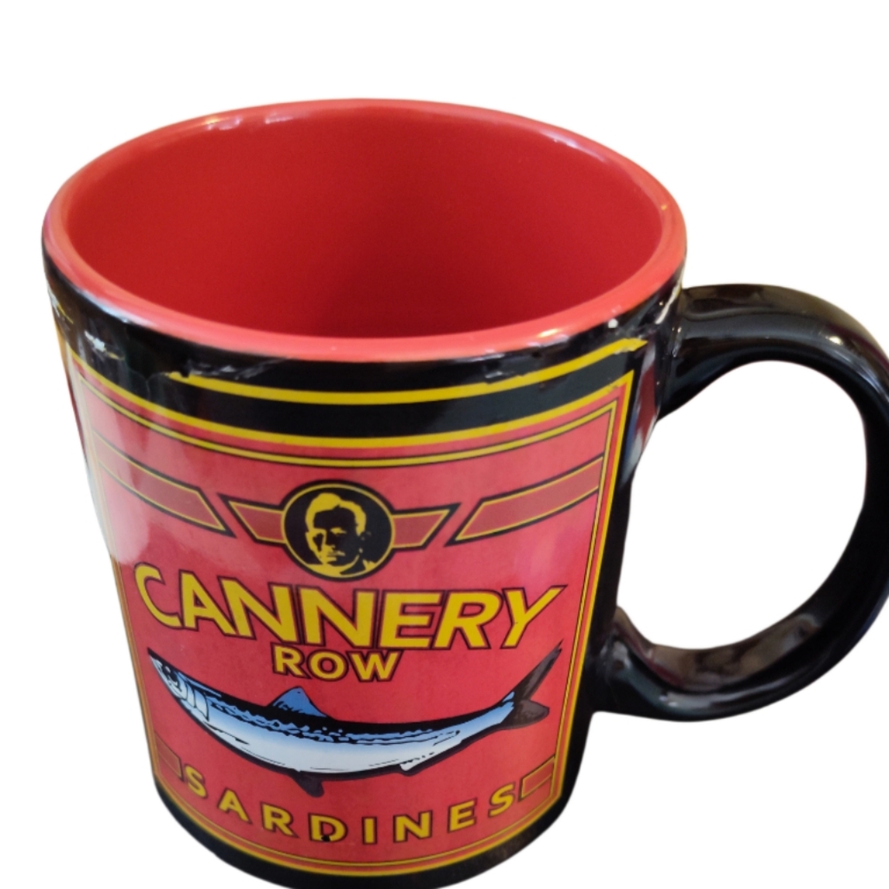 Cannery Row Sardines Mug  Monterey California Black Handle 4" X 3"